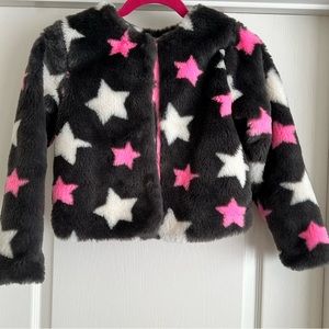 Cat & Jacket Kids Crop Faux Fur Jacket